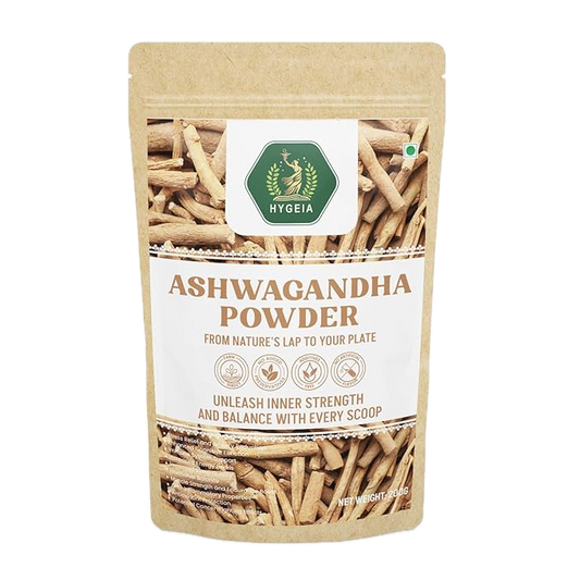 HYGEIA Ashwagandha Root Powder (100 G) - Ashwagandha Supplement | Indian Ginseng, Withania Somnifera | Active Withanolides, Adaptogenic Ayurvedic Herbal Supplements, Gluten Free, India Origin
