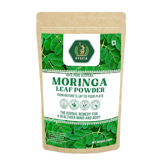 HYGEIA Moringa Leaf Powder (200G): Nutritious Superfood | Promotes overall wellness through Ayurvedic medicine | Rich in Antioxidants | Ideal for Energy, Digestion, Immunity, and Weight Loss
